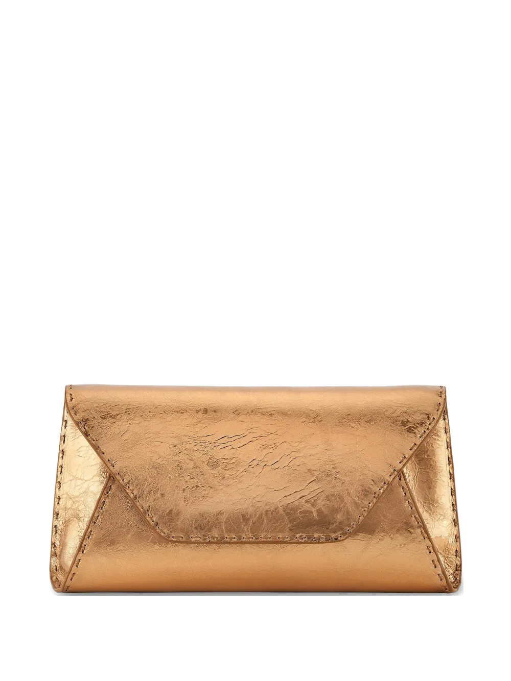 Tyler Ellis large Eloise metallic-leather clutch bag - Oro