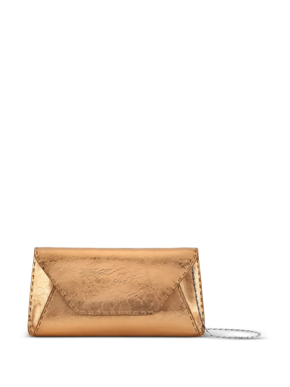 Tyler Ellis large Eloise metallic-leather clutch bag - Oro