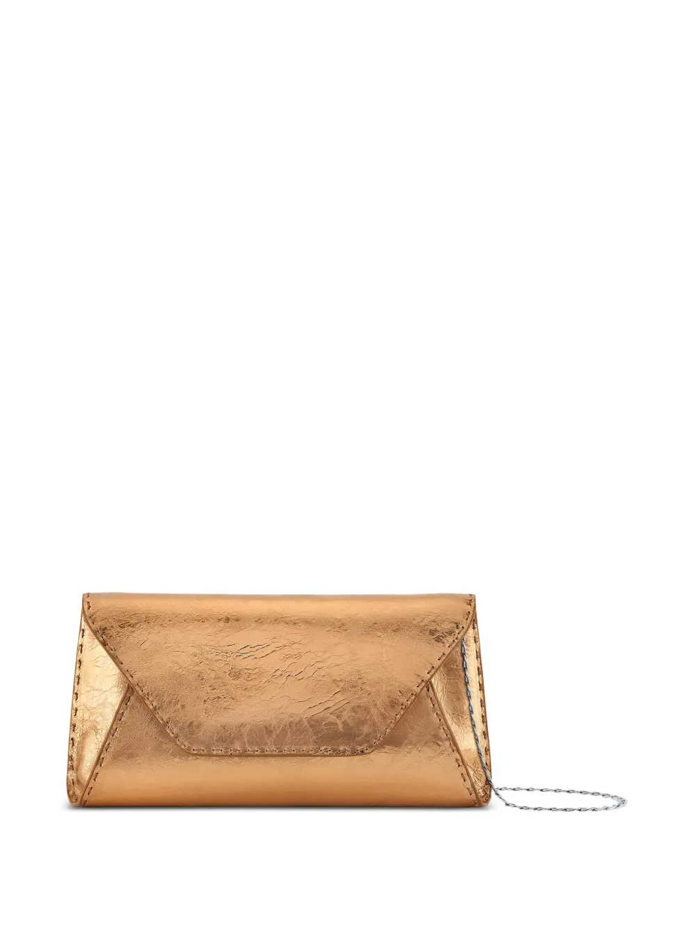 Tyler Ellis large Eloise metallic-leather clutch bag - Oro