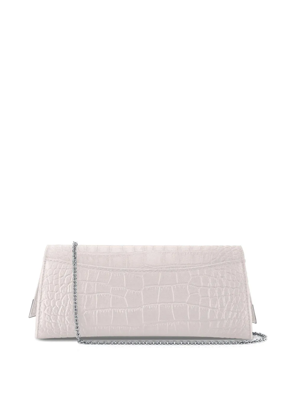 Tyler Ellis Veronica clutch met krokodillen-reliëf Beige