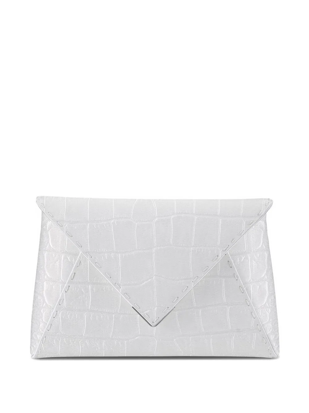Tyler Ellis small Lee 'Pouchet' stamped clutch bag - Bianco