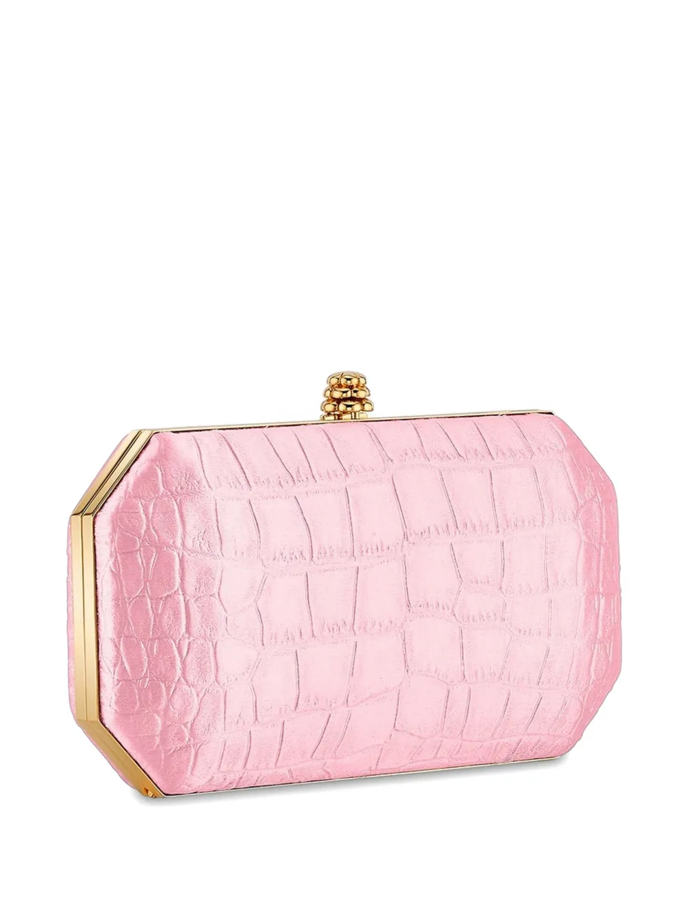 Tyler Ellis Kleine Perry satijnen clutch met stempel Roze