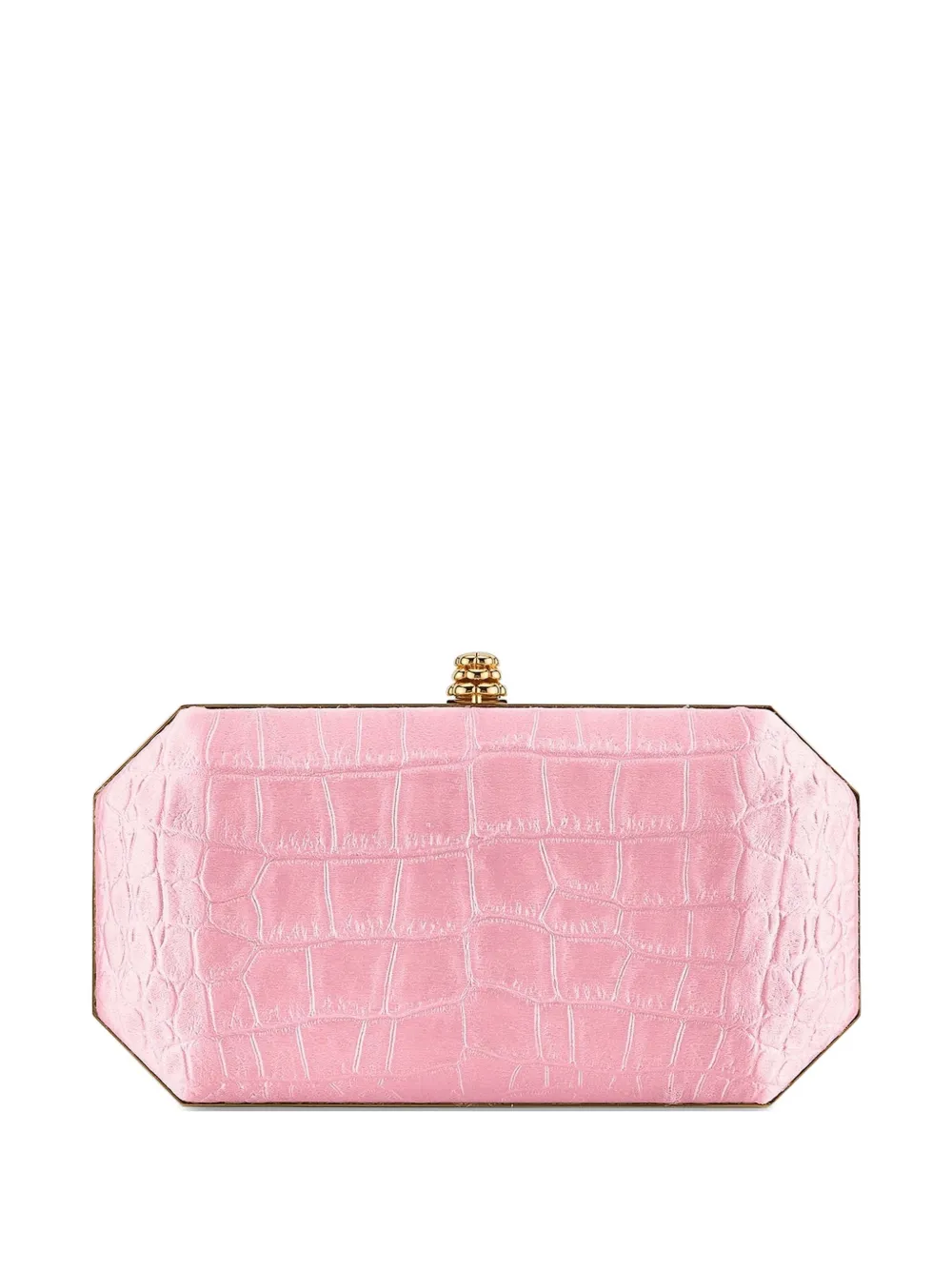 Tyler Ellis small Perry stamped-satin clutch bags - Rosa