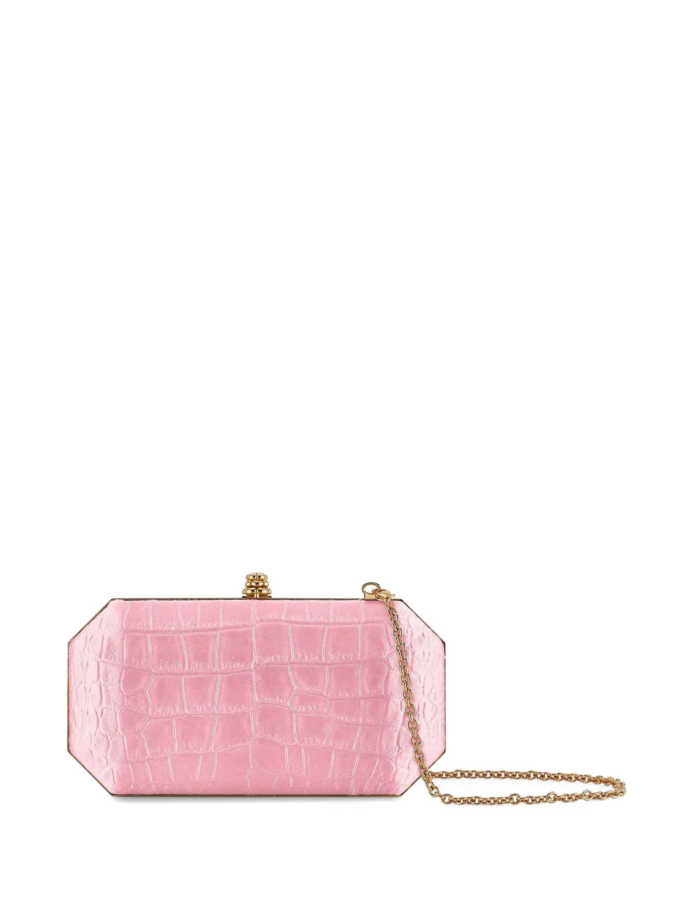 Tyler Ellis Kleine Perry satijnen clutch met stempel Roze