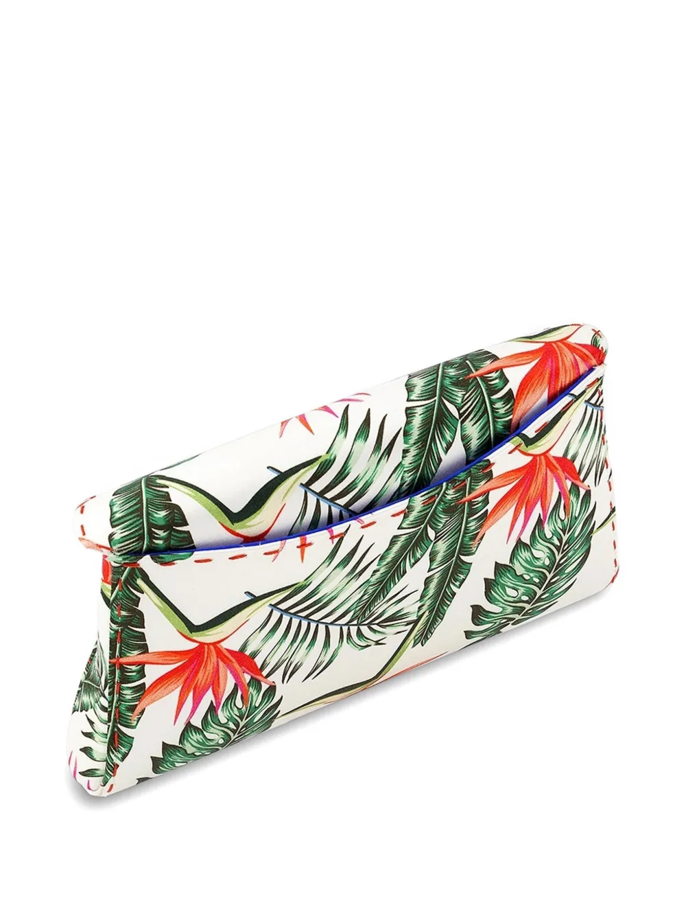 Tyler Ellis Kleine Lee 'Pouchet' clutch met tropische print Wit