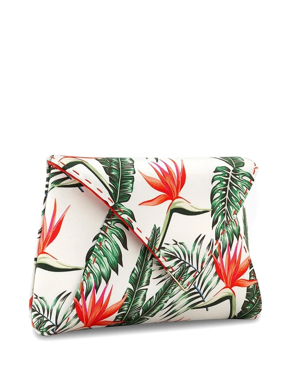 Tyler Ellis Kleine Lee 'Pouchet' clutch met tropische print Wit