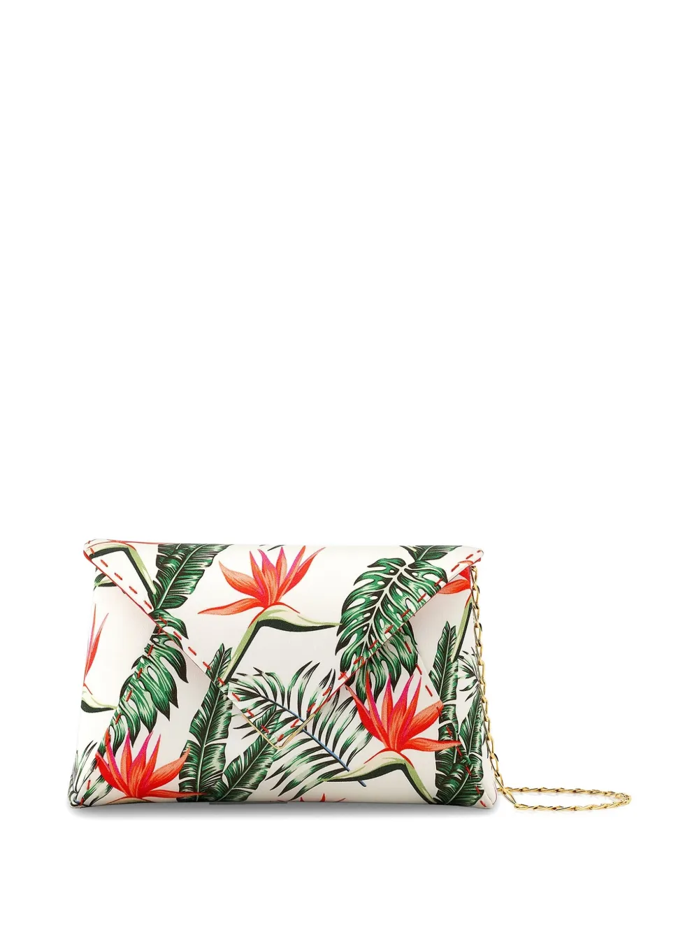 Tyler Ellis Kleine Lee 'Pouchet' clutch met tropische print Wit