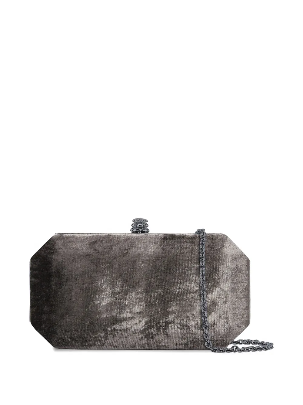 Tyler Ellis small Perry crushed-velvet clutch bag - Grigio