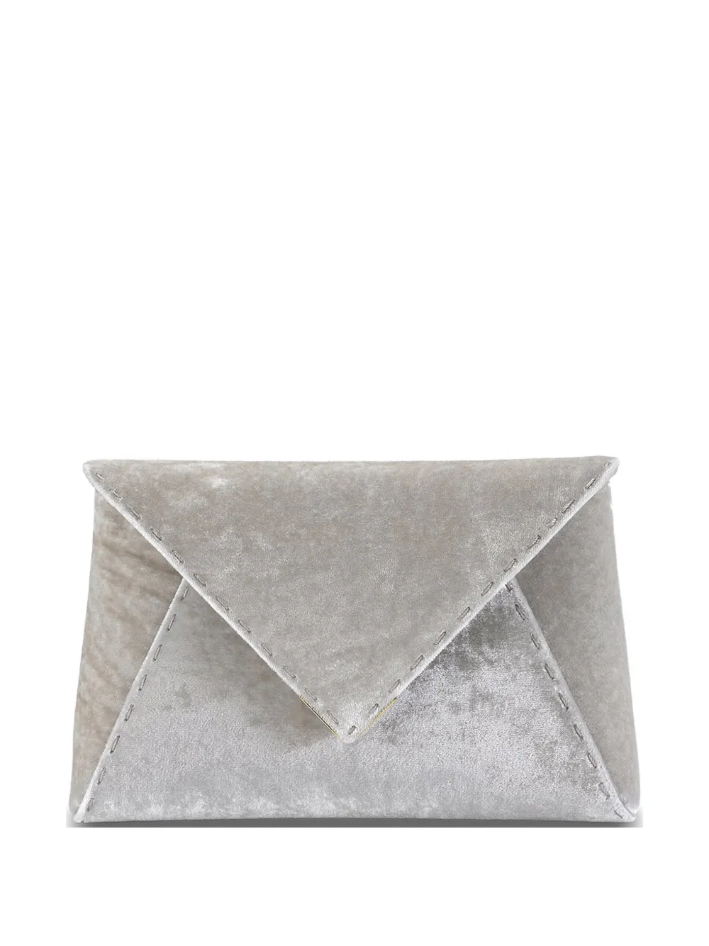 Tyler Ellis small Lee Pouchet velvet clutch bag - Grigio