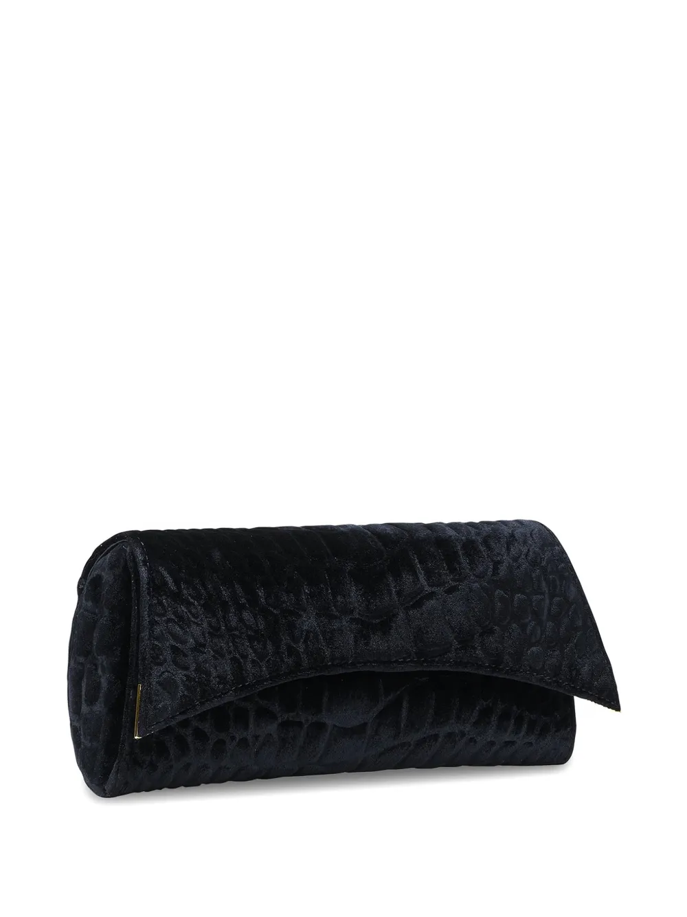 Tyler Ellis Veronica crushed fluwelen clutch Zwart