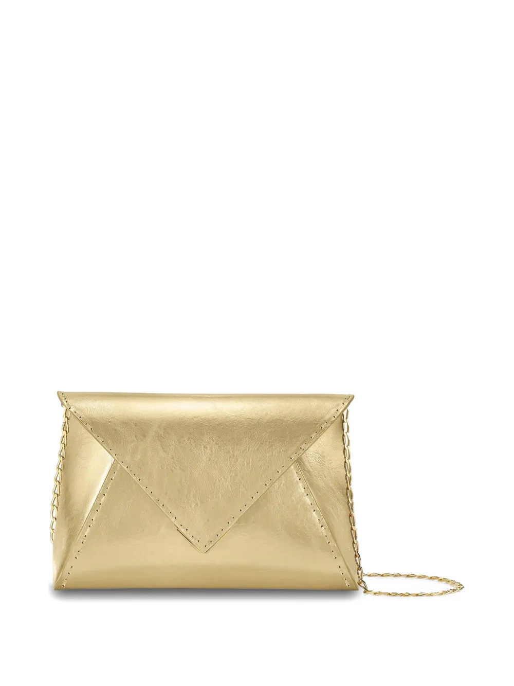 Tyler Ellis Kleine Lee Pouchet metallic leren clutch Goud