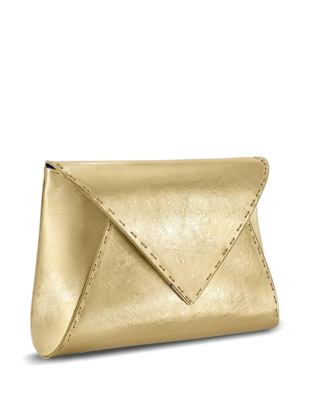 Tyler Ellis Kleine Lee Pouchet metallic leren clutch Goud