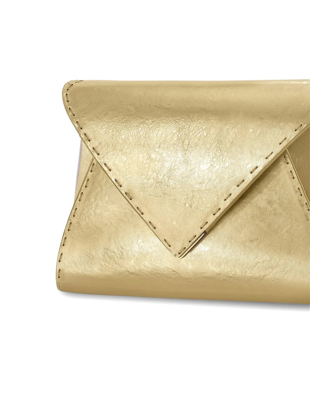 Tyler Ellis Kleine Lee Pouchet metallic leren clutch Goud