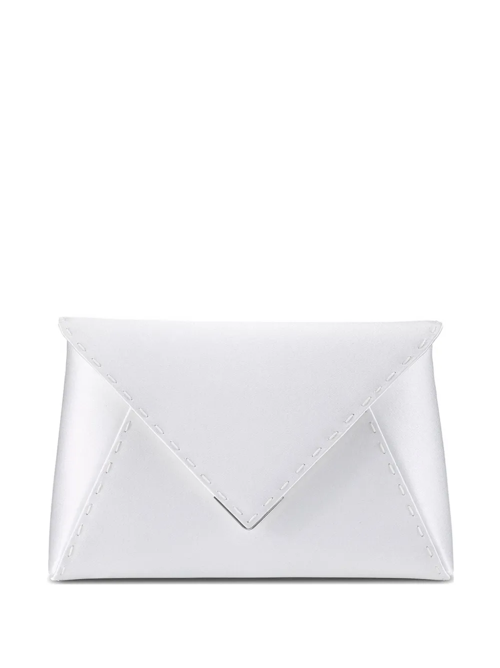 Tyler Ellis small Lee Pouchet satin clutch bag - Bianco