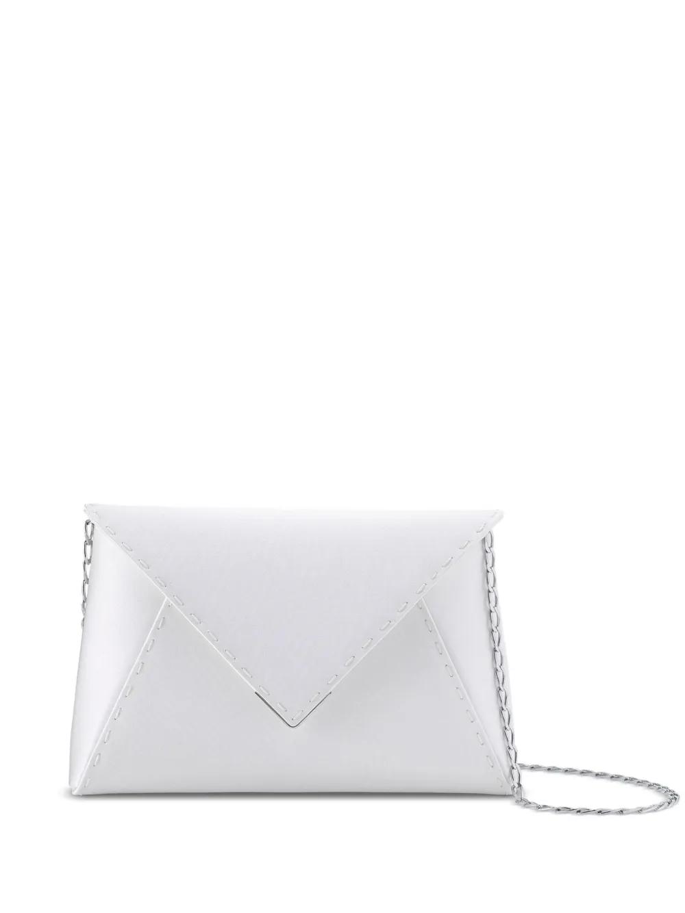 Tyler Ellis small Lee Pouchet satin clutch bag - Bianco