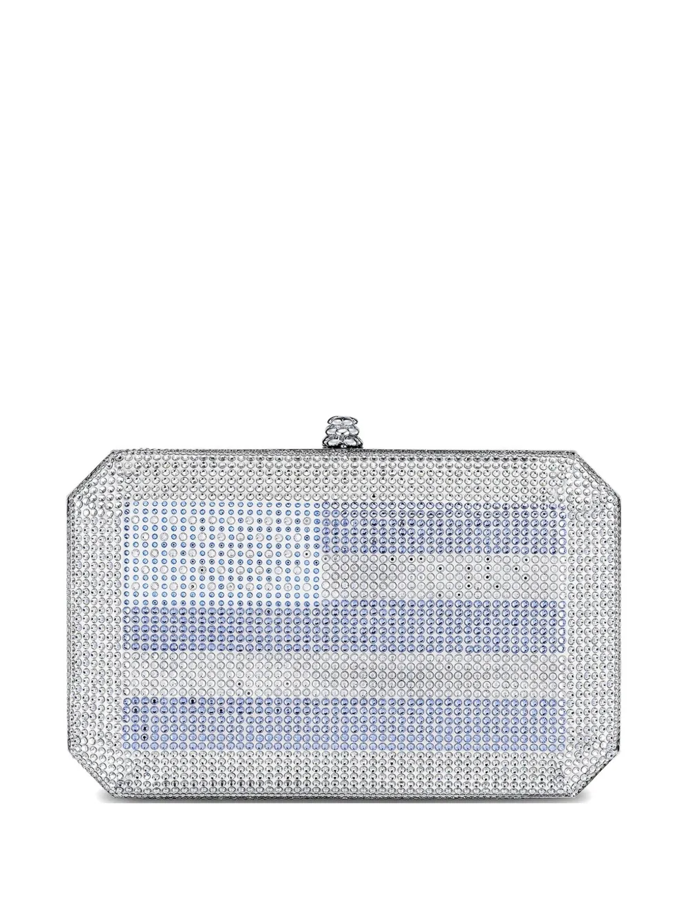 Tyler Ellis medium Perry crystal-embellished beveled clutch bag - Argento
