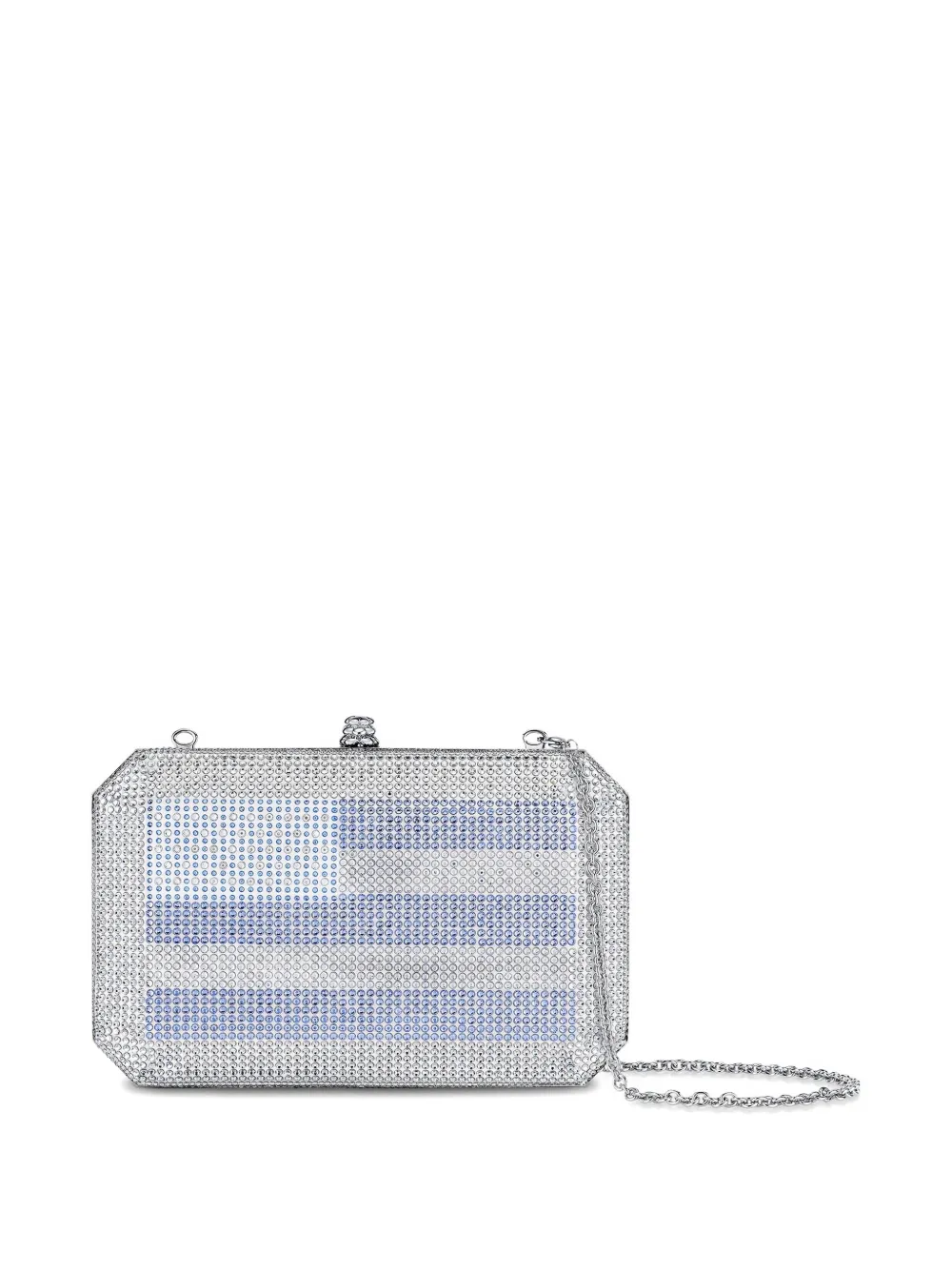 Tyler Ellis Medium Perry clutch verfraaid met kristallen Zilver