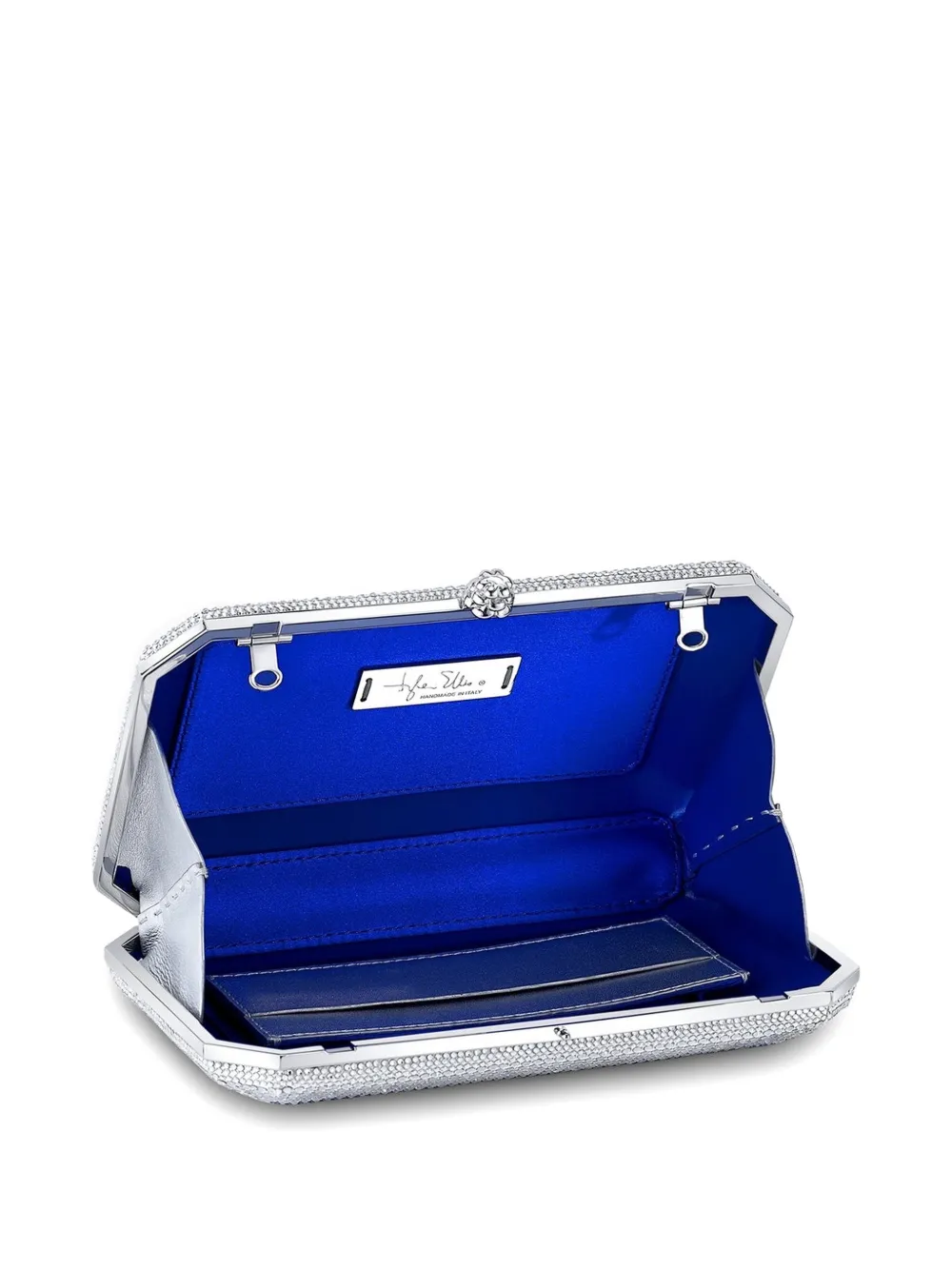 Tyler Ellis Medium Perry clutch verfraaid met kristallen Zilver