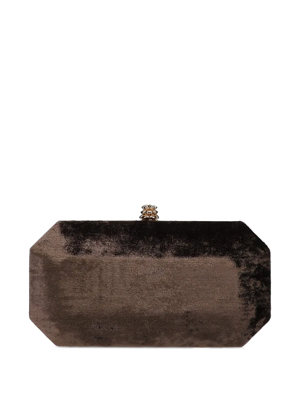 Tyler Ellis Kleine Perry fluwelen clutch Bruin