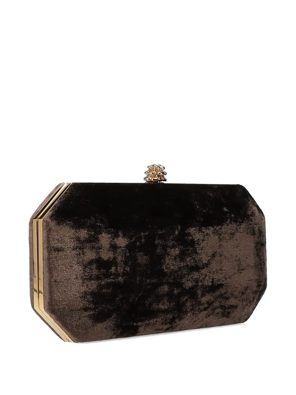 Tyler Ellis Kleine Perry fluwelen clutch Bruin