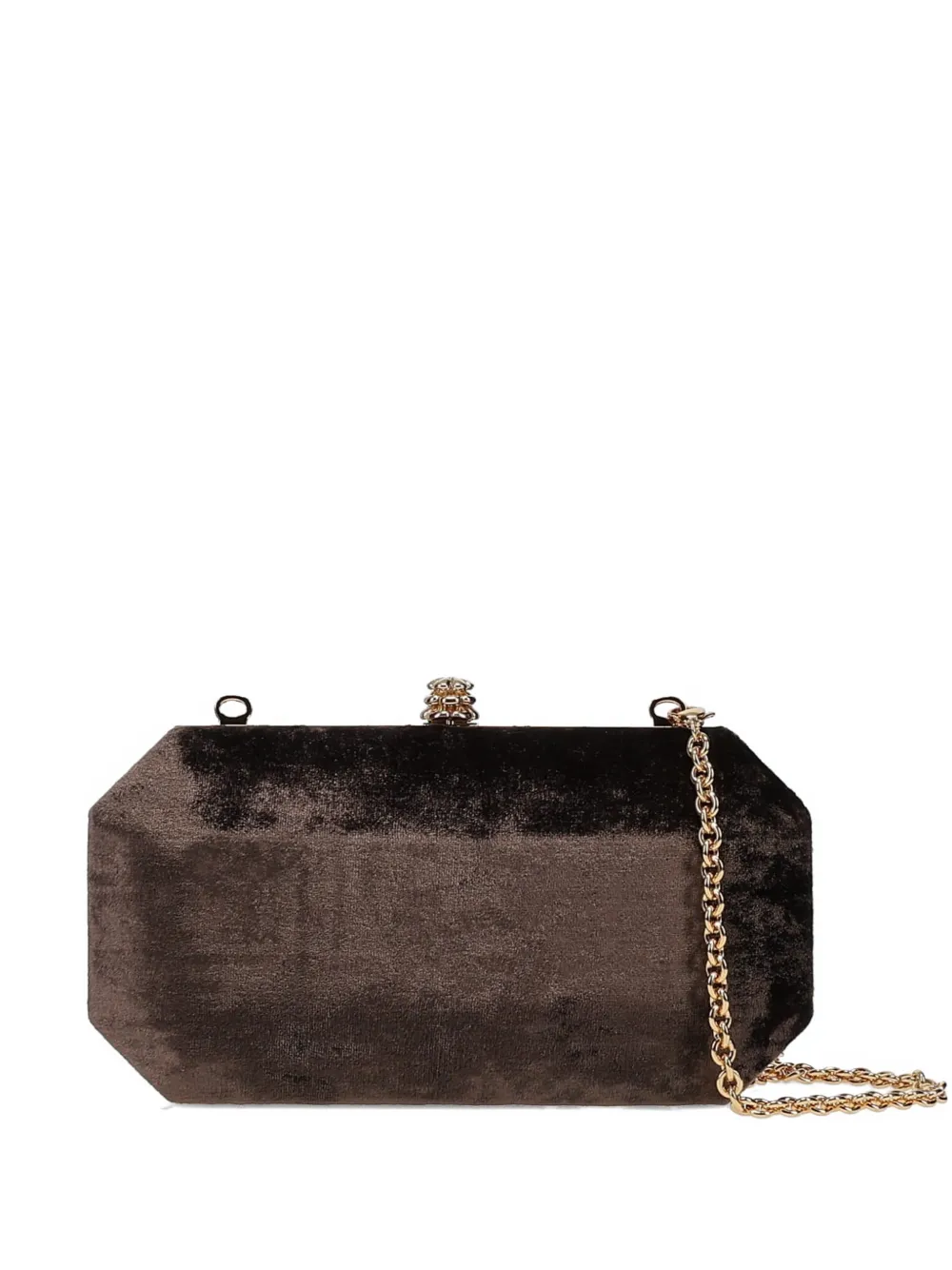 Tyler Ellis small Perry velvet clutch bag - Marrone