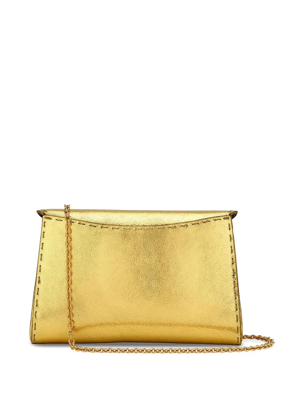 Tyler Ellis Kleine Lee Pouchet metallic leren clutch Goud