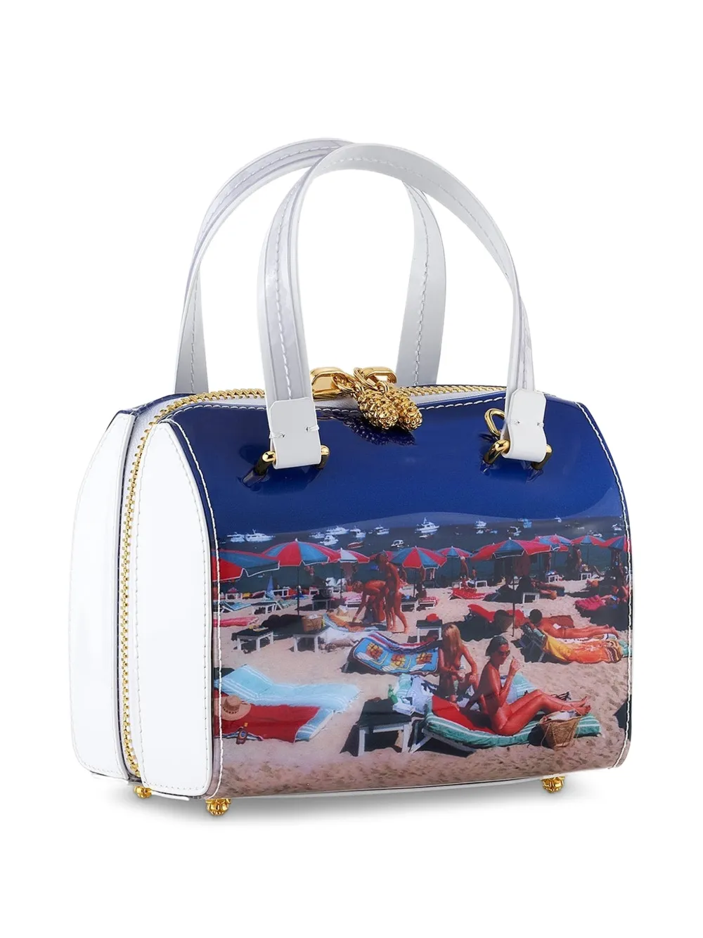Tyler Ellis x Slim Aarons kleine Marilyn shopper met strandprint Wit