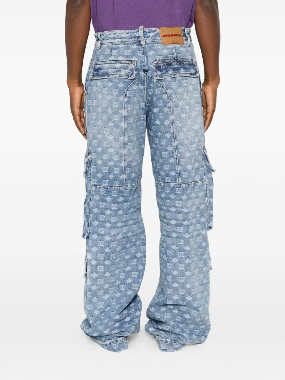DSQUARED2 Jeans met monogram-print en meerdere zakken Blauw