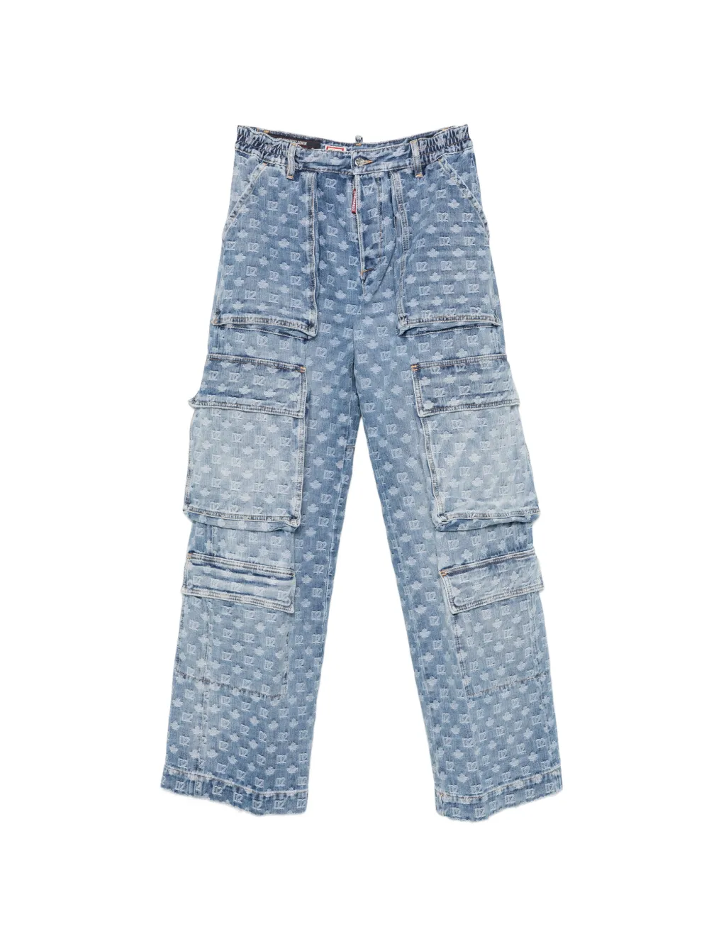 DSQUARED2 monogram-pattern multi-pocket jeans - Blu