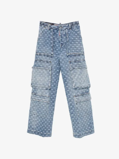 DSQUARED2 monogram-pattern multi-pocket jeans