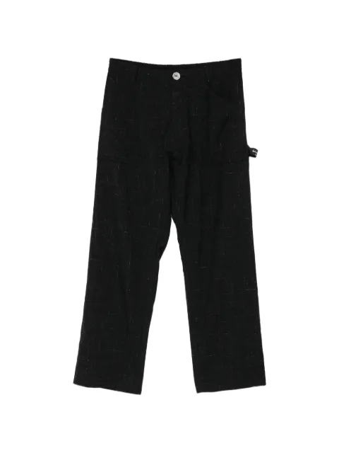 Undercover textured button-fastening trousers