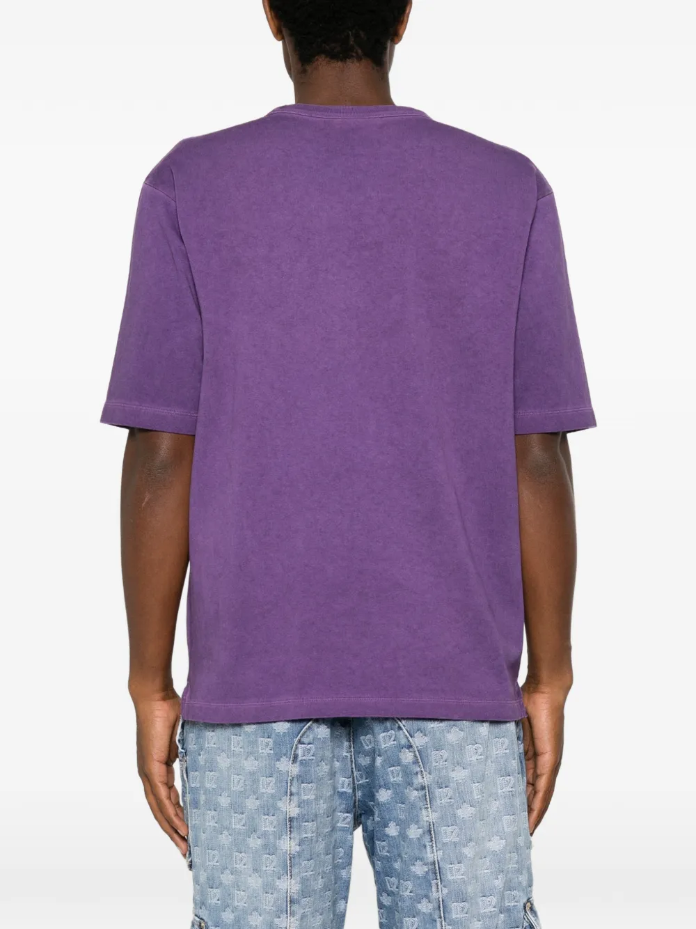 DSQUARED2 T-shirt met logoprint met ronde hals Paars
