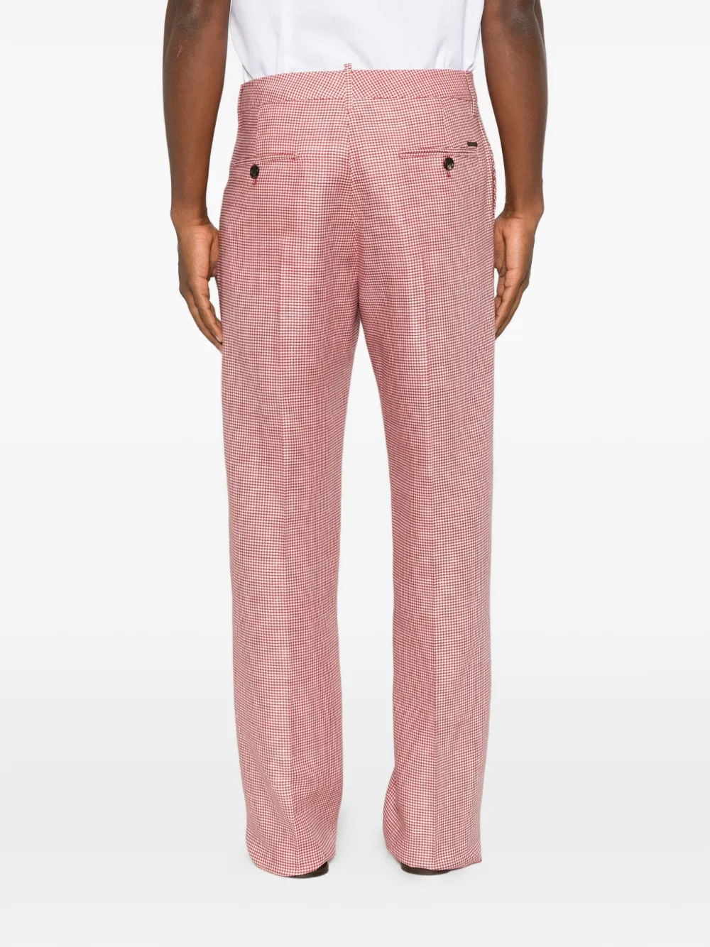DSQUARED2 Plooibroek met pied-de-poule print Rood