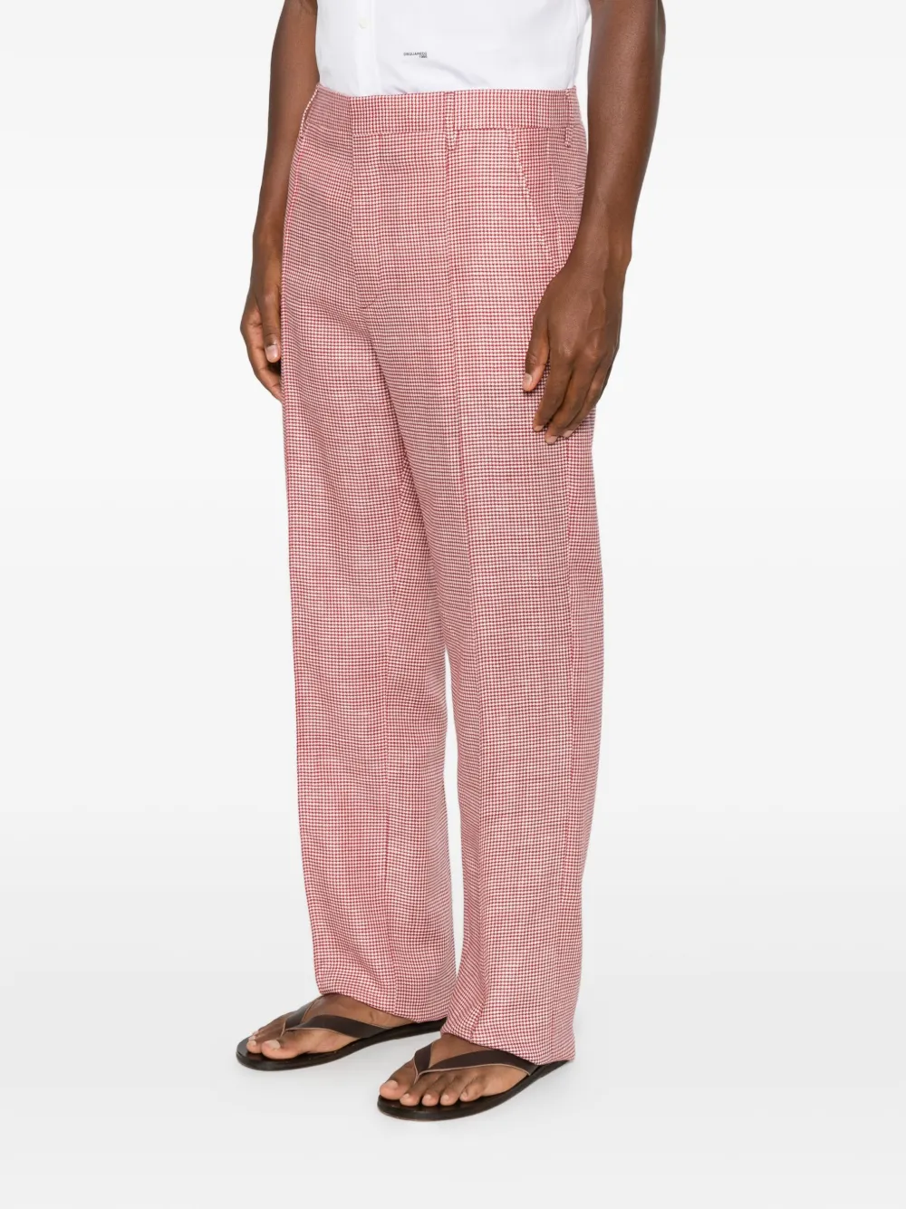 DSQUARED2 Plooibroek met pied-de-poule print Rood