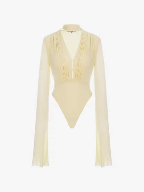 MANURÍ Suki pleated-panel bodysuit