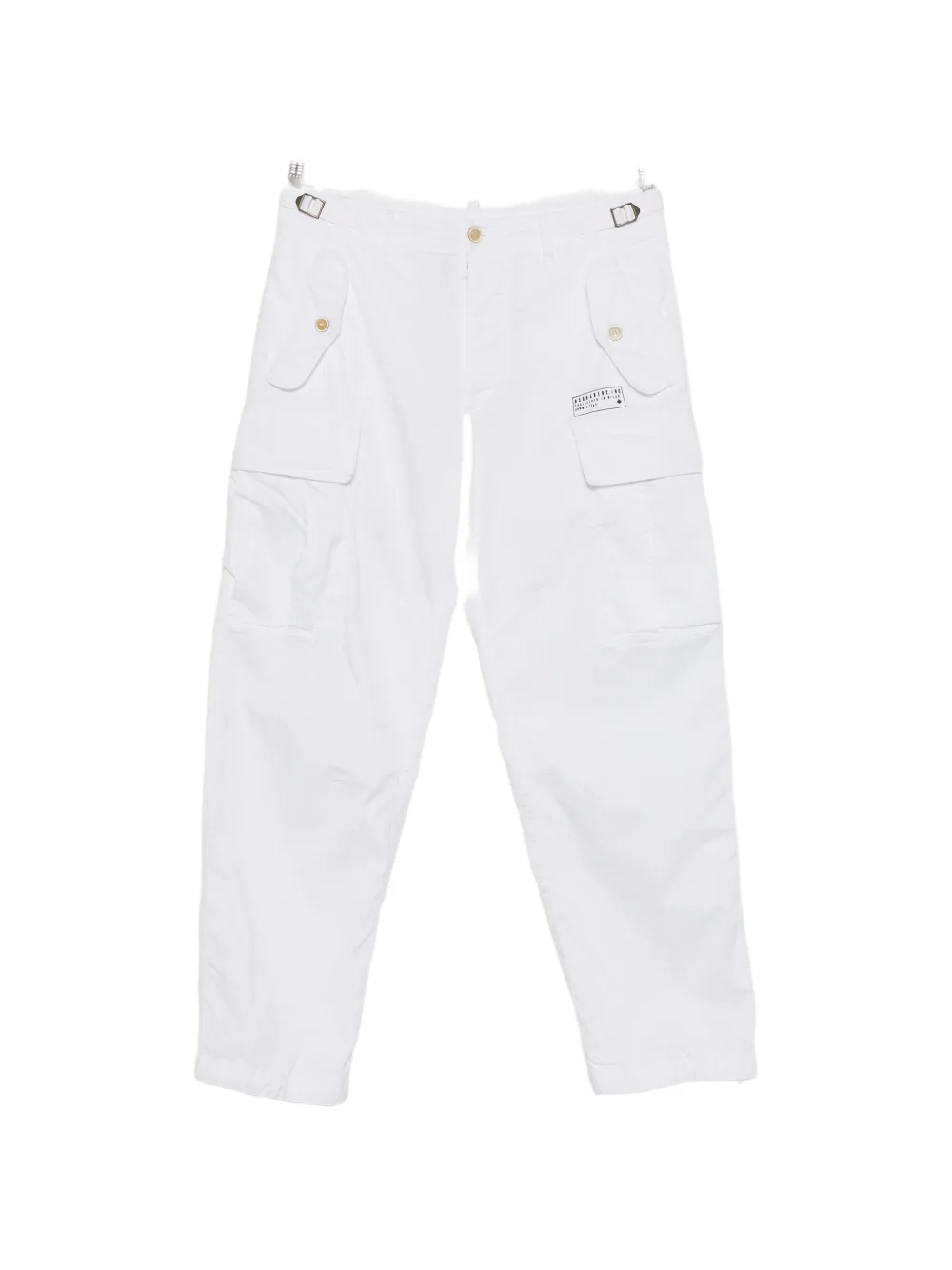 DSQUARED2 logo-patch flap-pocket trousers - Bianco