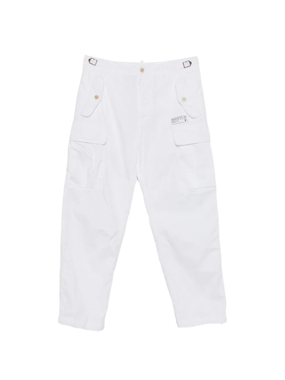 DSQUARED2 logo-patch flap-pocket trousers - Bianco