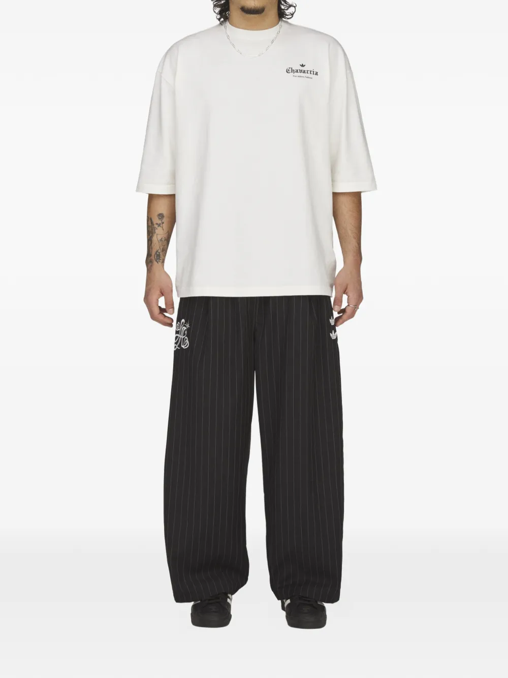 Willy Chavarria x adidas oversized T-shirt met logoprint Wit