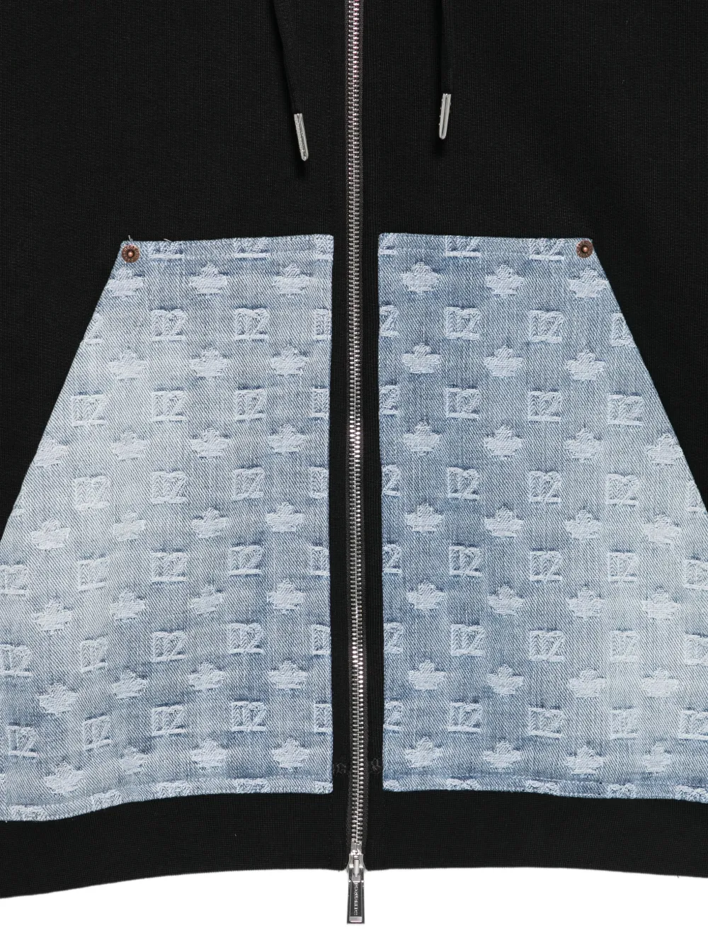 DSQUARED2 Hoodie met monogram-print Zwart