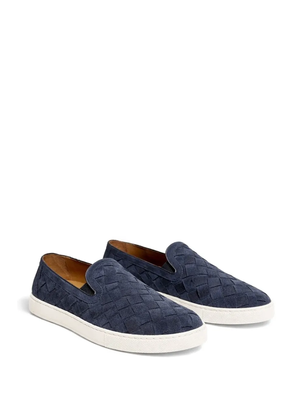 Poche Paris woven-suede loafers - Blu