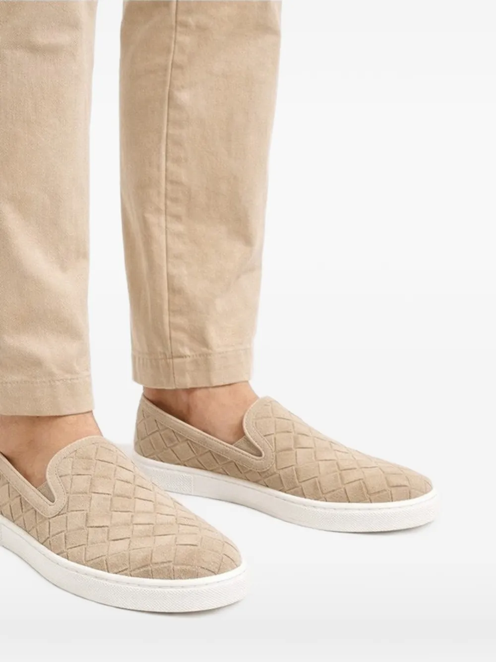 Poche Paris Geweven suède loafers Beige