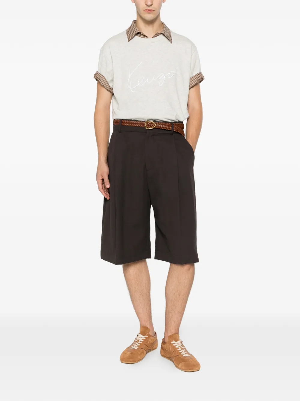 Kenzo T-shirt met geborduurd logo Grijs