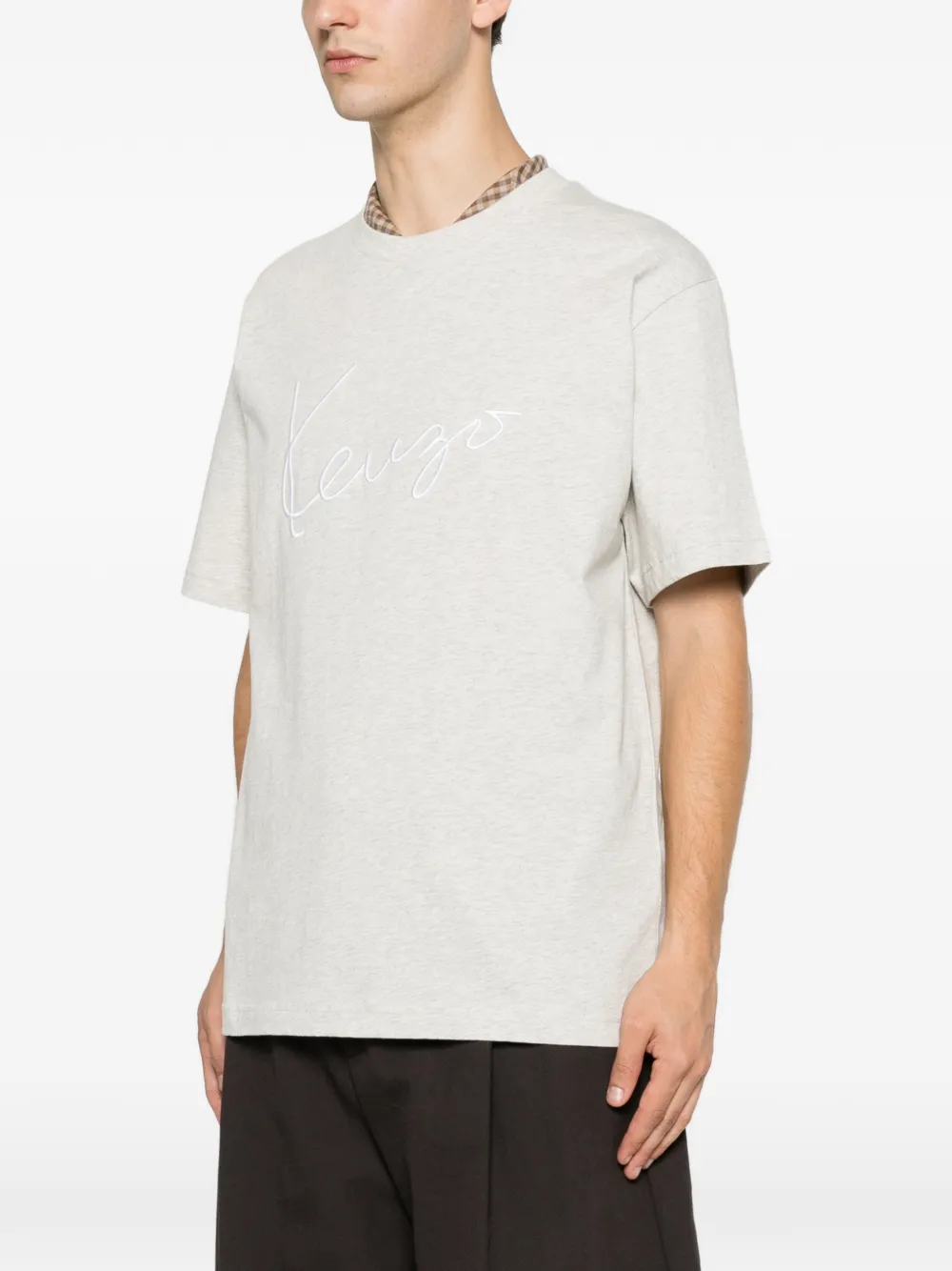 Kenzo T-shirt met geborduurd logo Grijs