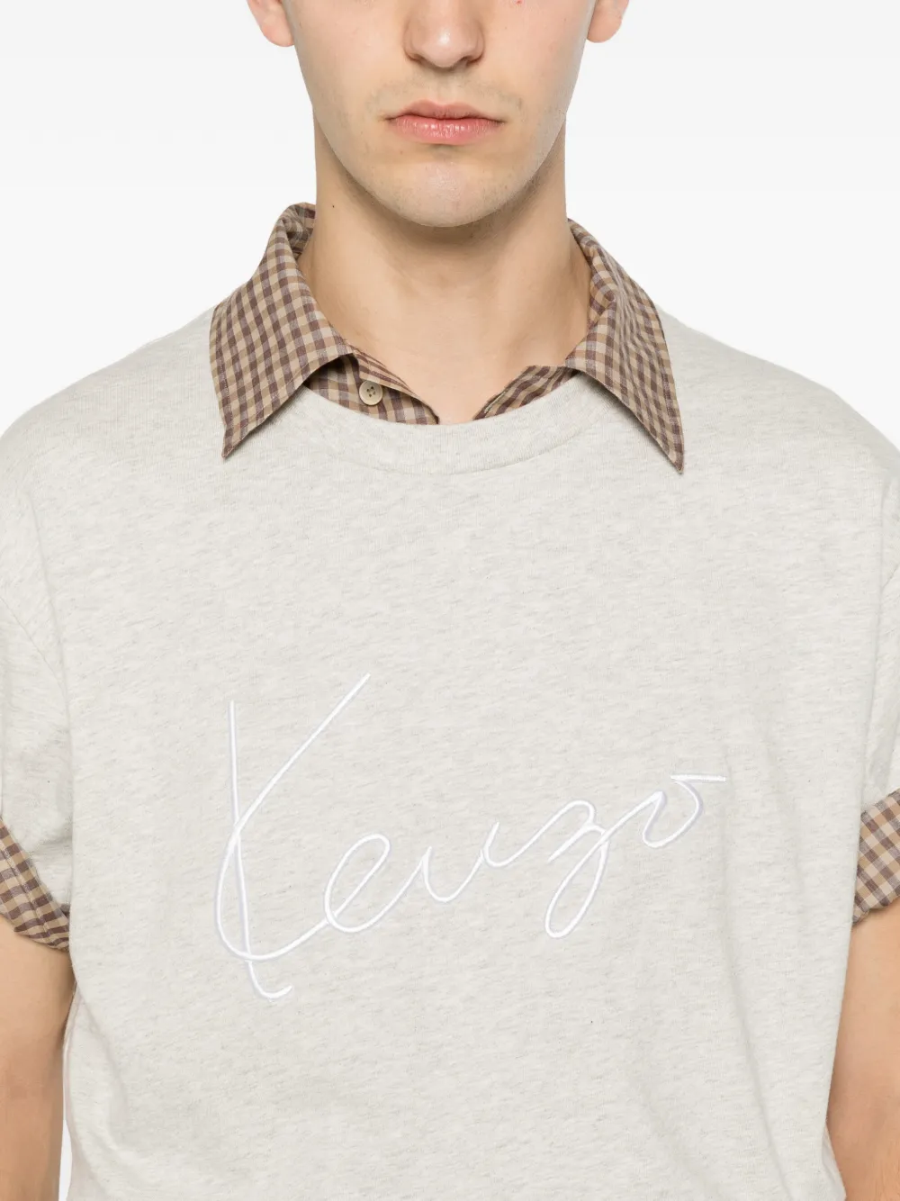 Kenzo T-shirt met geborduurd logo Grijs