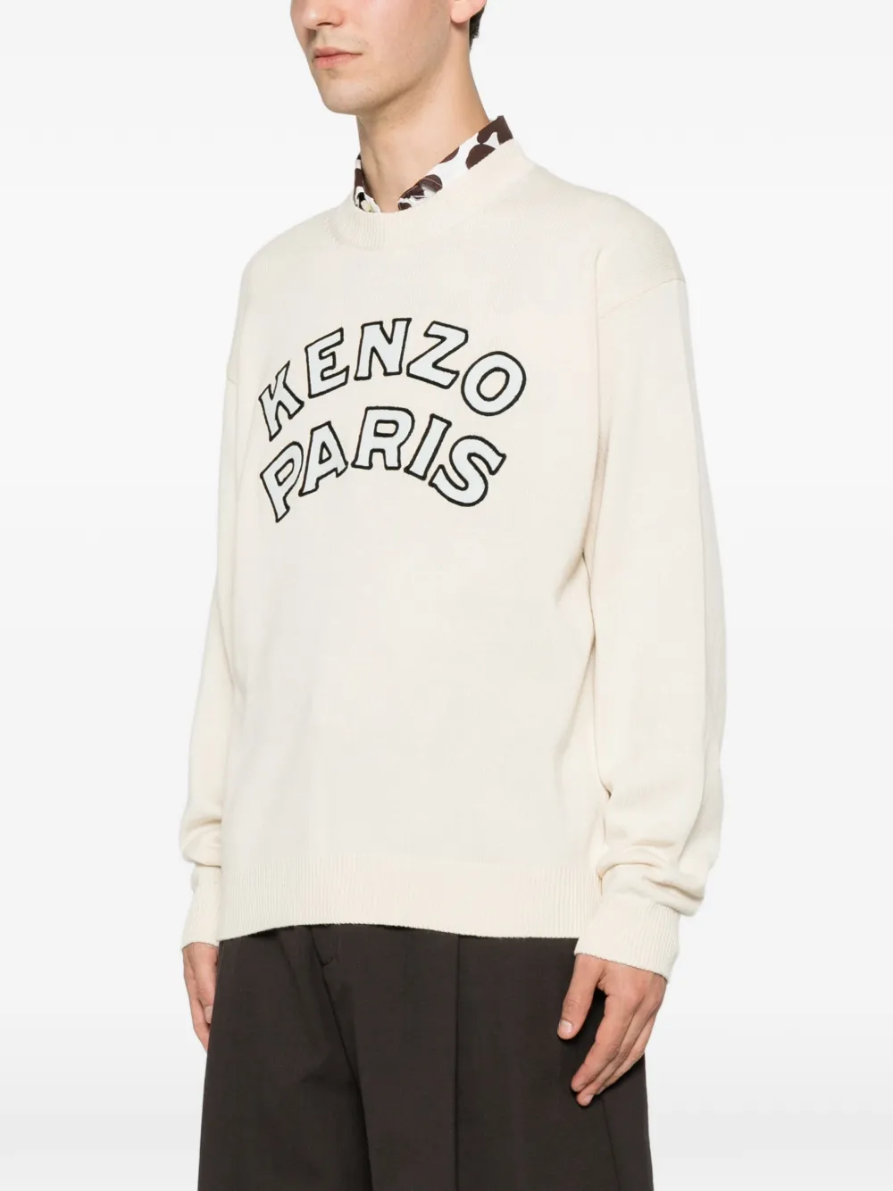 Kenzo Trui met geborduurd logo Beige