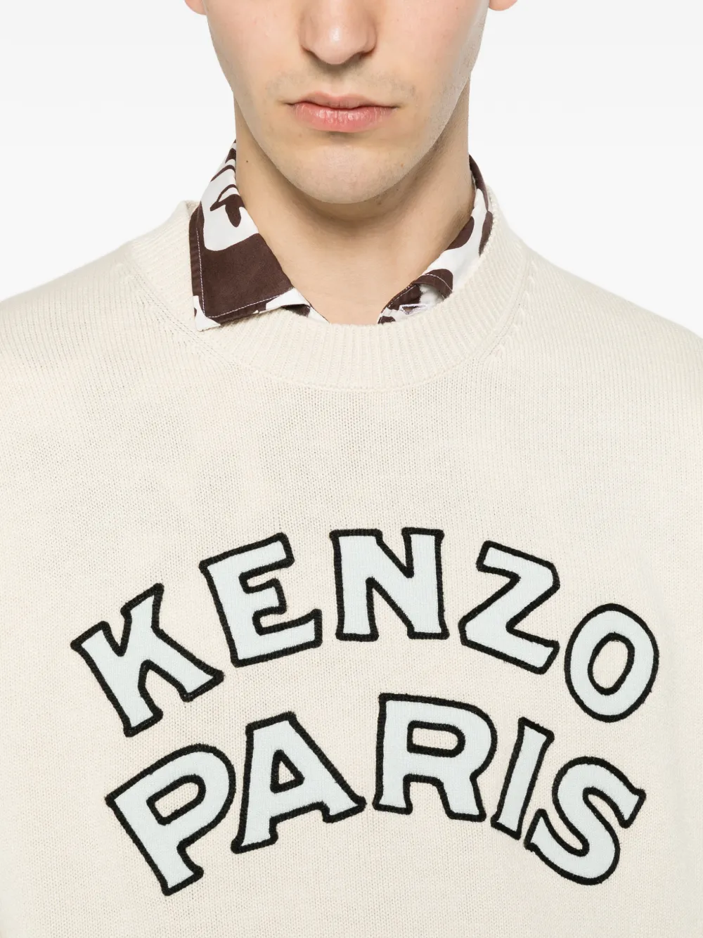 Kenzo Trui met geborduurd logo Beige
