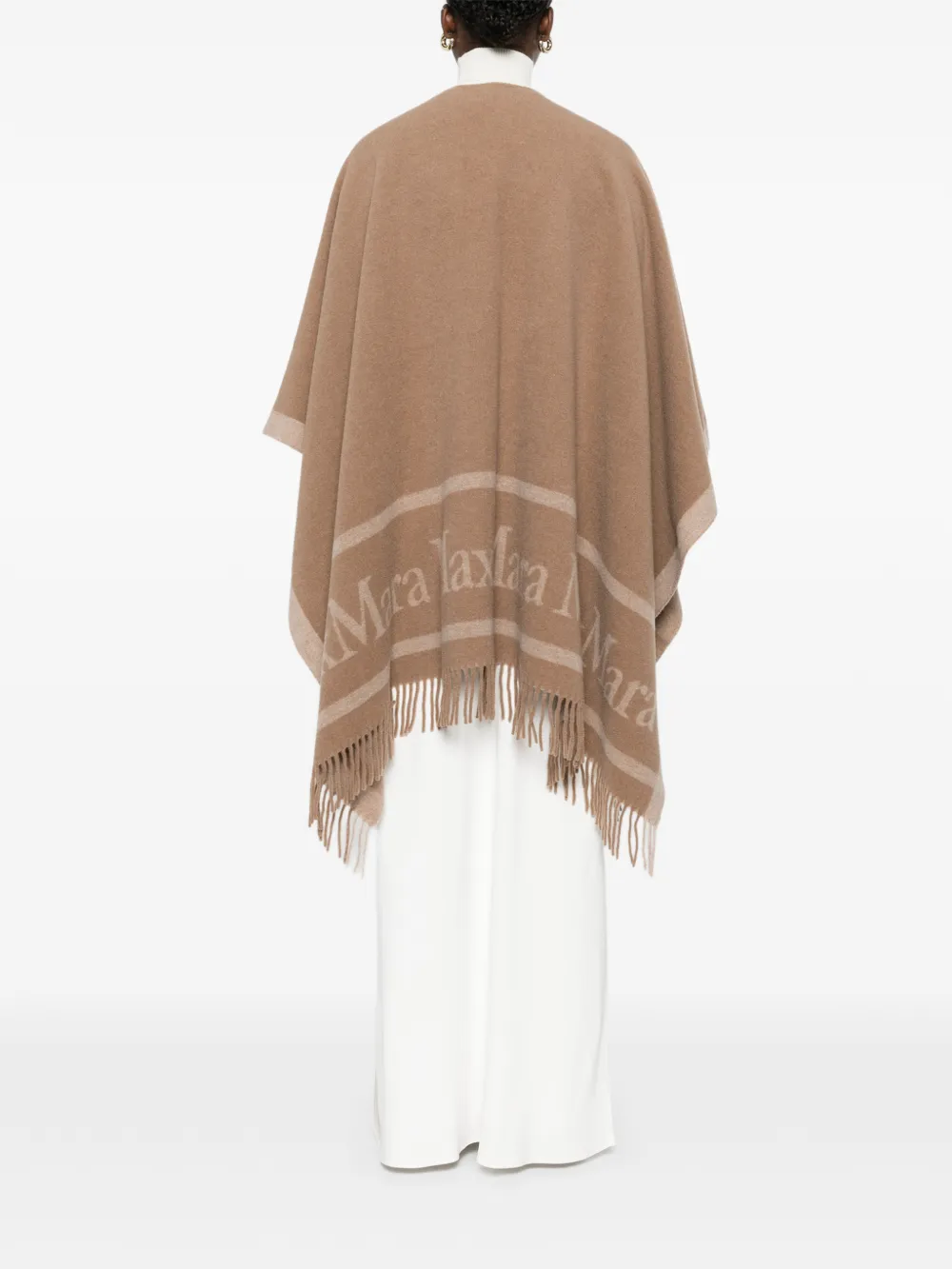 Max Mara Cape met franje Beige