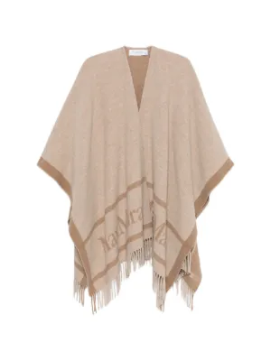 Max Mara fringe-trim Knit Poncho | ニュートラル | FARFETCH JP