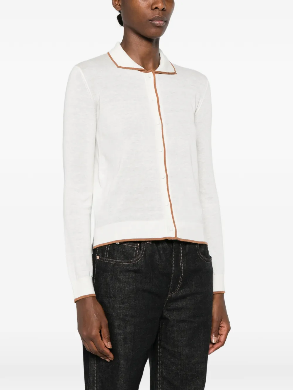 Max Mara Vest met contrasterende afwerking Wit