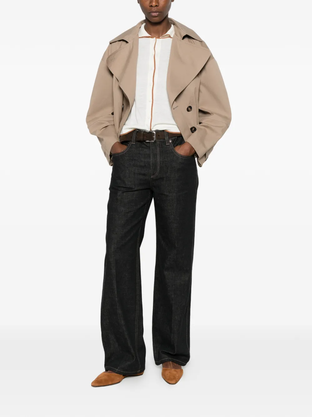 Max Mara Vest met contrasterende afwerking Wit